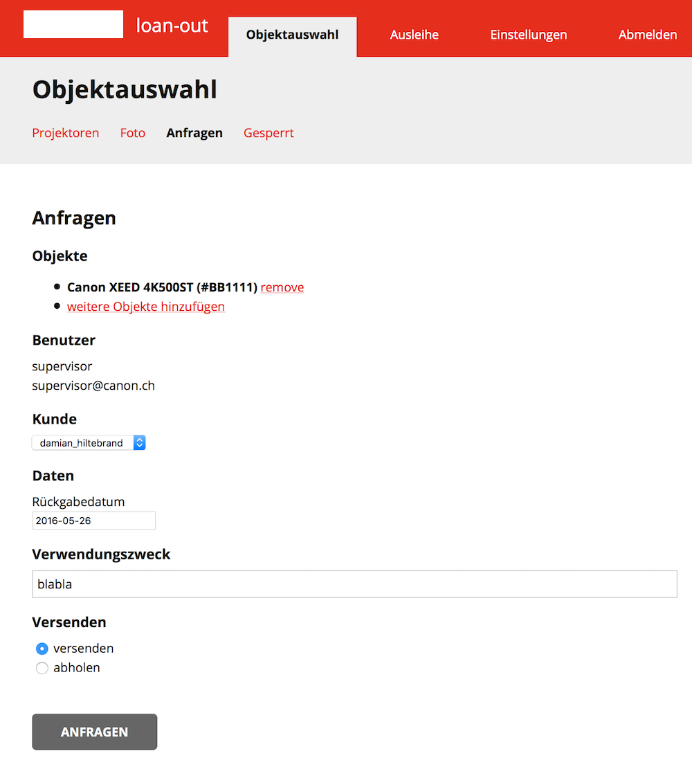 Ausleiheinstellungen
